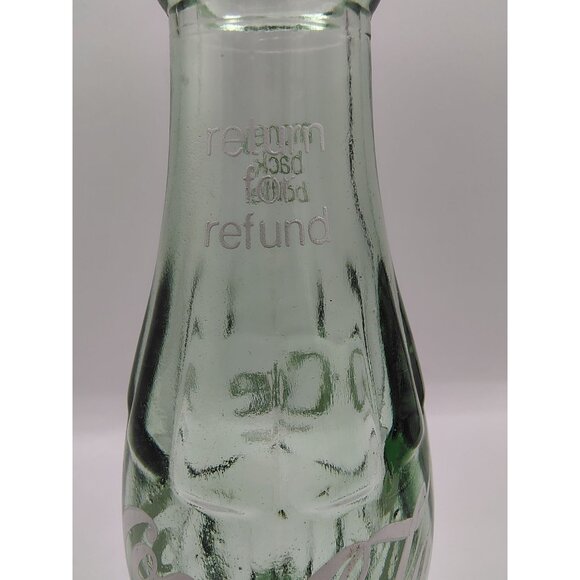 Green Coke Glass Bottle Vintage 6.5 Oz Coca-Cola Embossed Logo Money Back Text - Picture 8 of 13